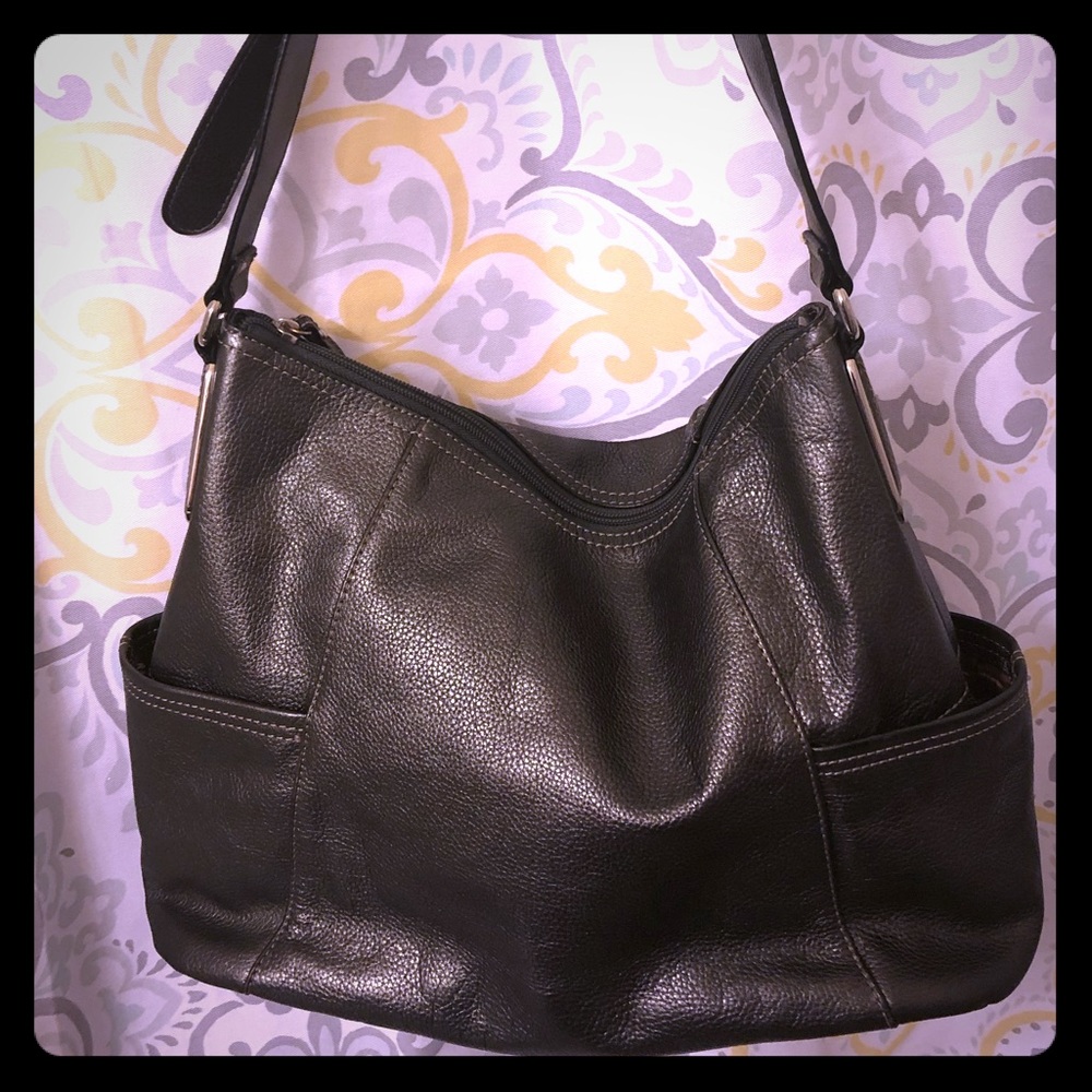 Tignanello Grey Genuine Leather Bag